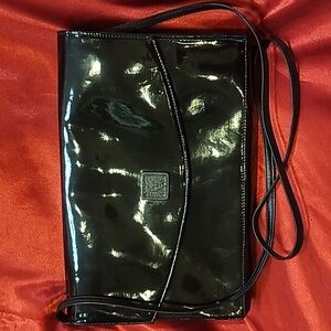 ANNE KLEIN for Calderon late 1970s vintage large patent leather enelope …